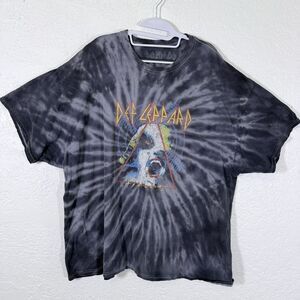 Def Leppard Hysteria TShirt Black Tie Dye 100% Cotton 3XL